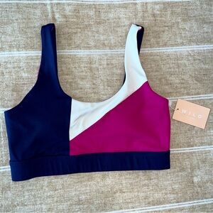 NWT Wilo Sports Bra in Navy/pink size large